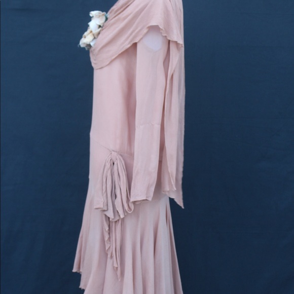 ⭐️HPick⭐️ Vintage RARE 1920s Silk Chiffon Dress W/Slip - Picture 3 of 4